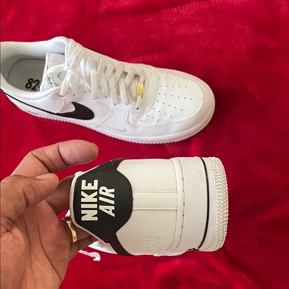 Nike Men's White and Black Air Force 1 Sneakers - Picture 8 of 11